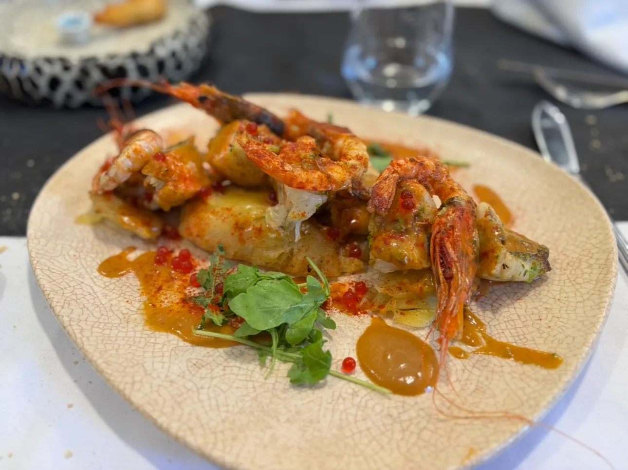 Lomo de Rape con su cremita de marisco y gambas